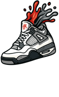 Air Jordan 4 White Cement Black T-Shirt (Splash Shoe)| illcurrency
