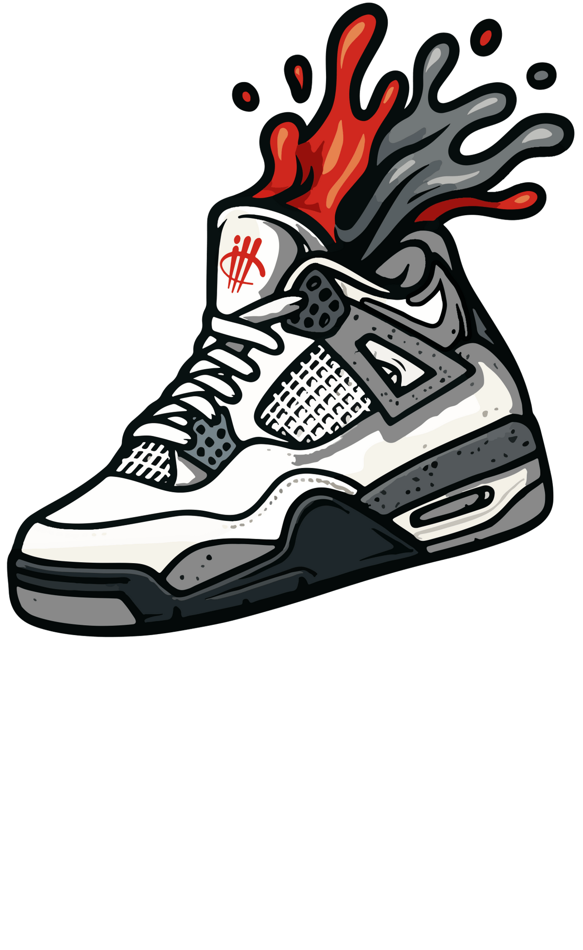Air Jordan 4 White Cement White T-Shirt (Splash Shoe)| illcurrency
