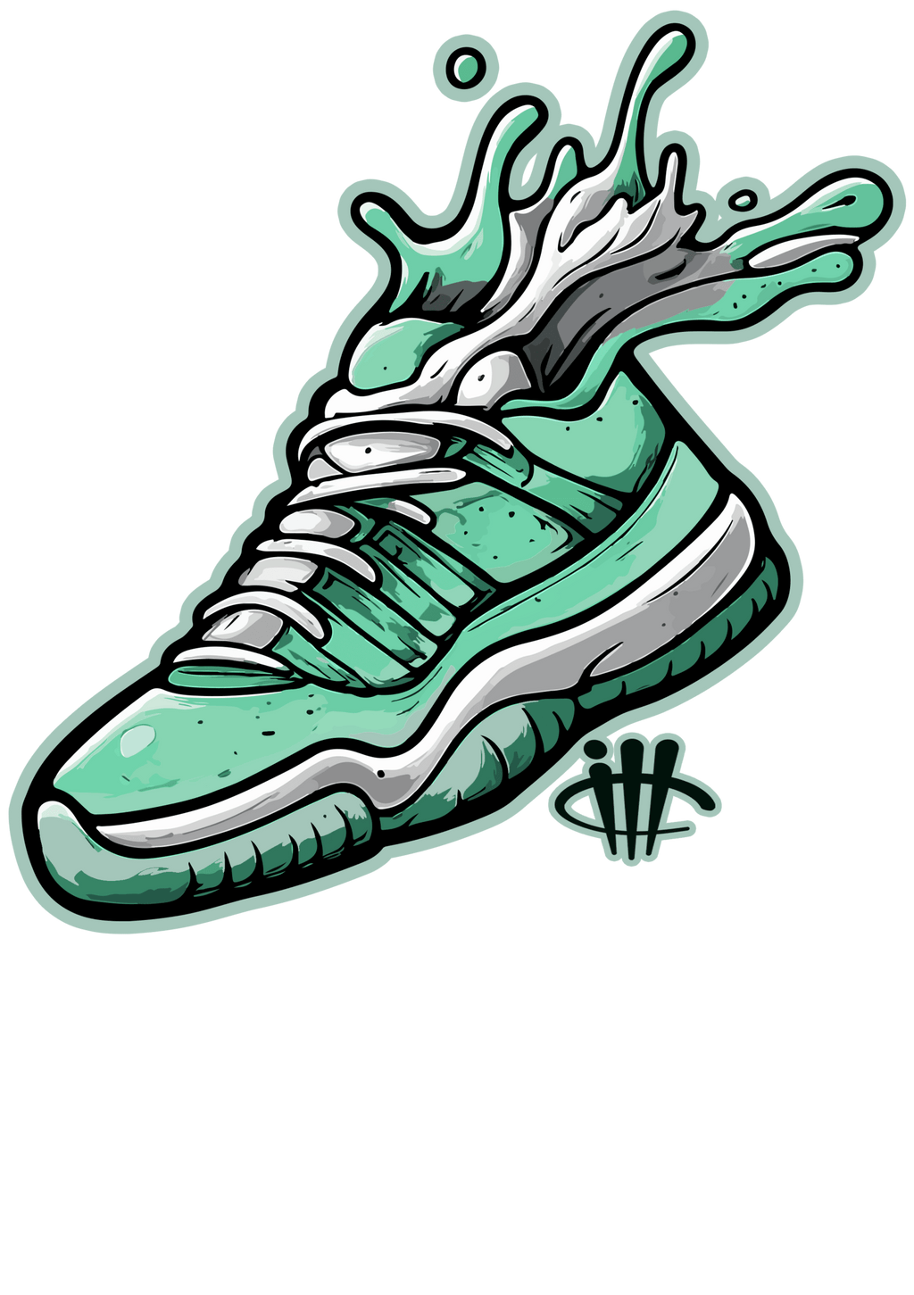 Air Jordan 11 Low WMNS Igloo Black T-Shirt (Splash Shoe)| illcurrency