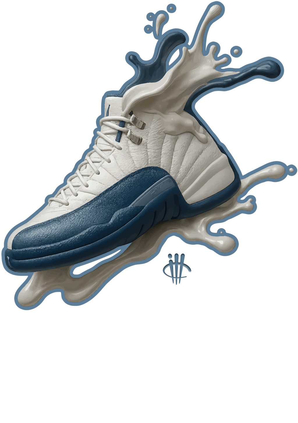 Air Jordan 12 French Blue Grey T-Shirt (Splash Shoe)| illcurrency