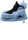 Nike Air Foamposite One Psychic Blue Black T-Shirt (Foamy Shoe)| illcurrency