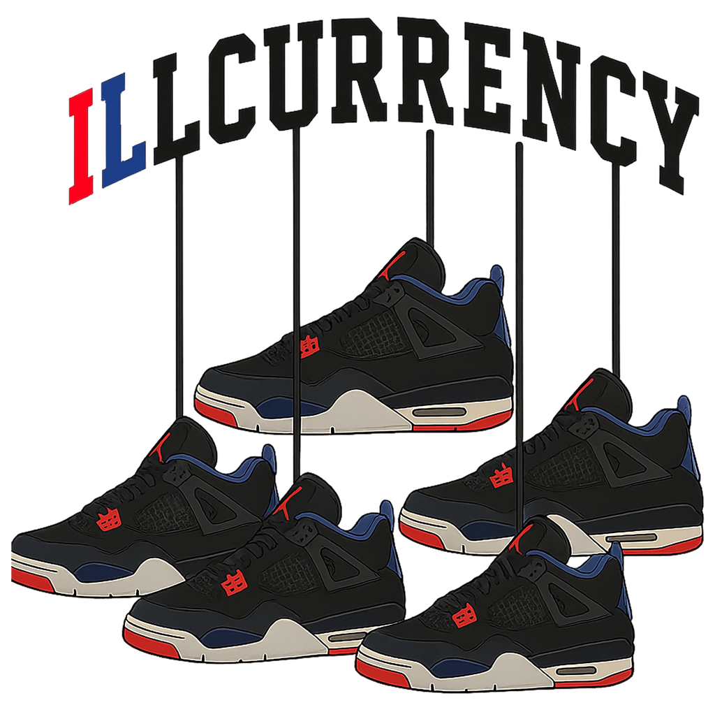 Air Jordan 4 Rare White T-Shirt (Hanging 4's)| illcurrency product image 1