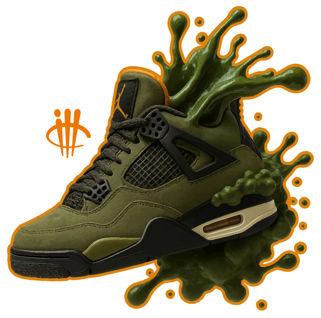 Undefeated x Air Jordan 4 White T-Shirt (Splash Shoe)| illcurrency