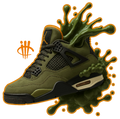 Undefeated x Air Jordan 4 White T-Shirt (Splash Shoe)| illcurrency