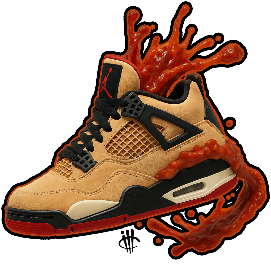 Air Jordan 4 Pizza (GS) Black T-Shirt (Splash Shoe)| illcurrency