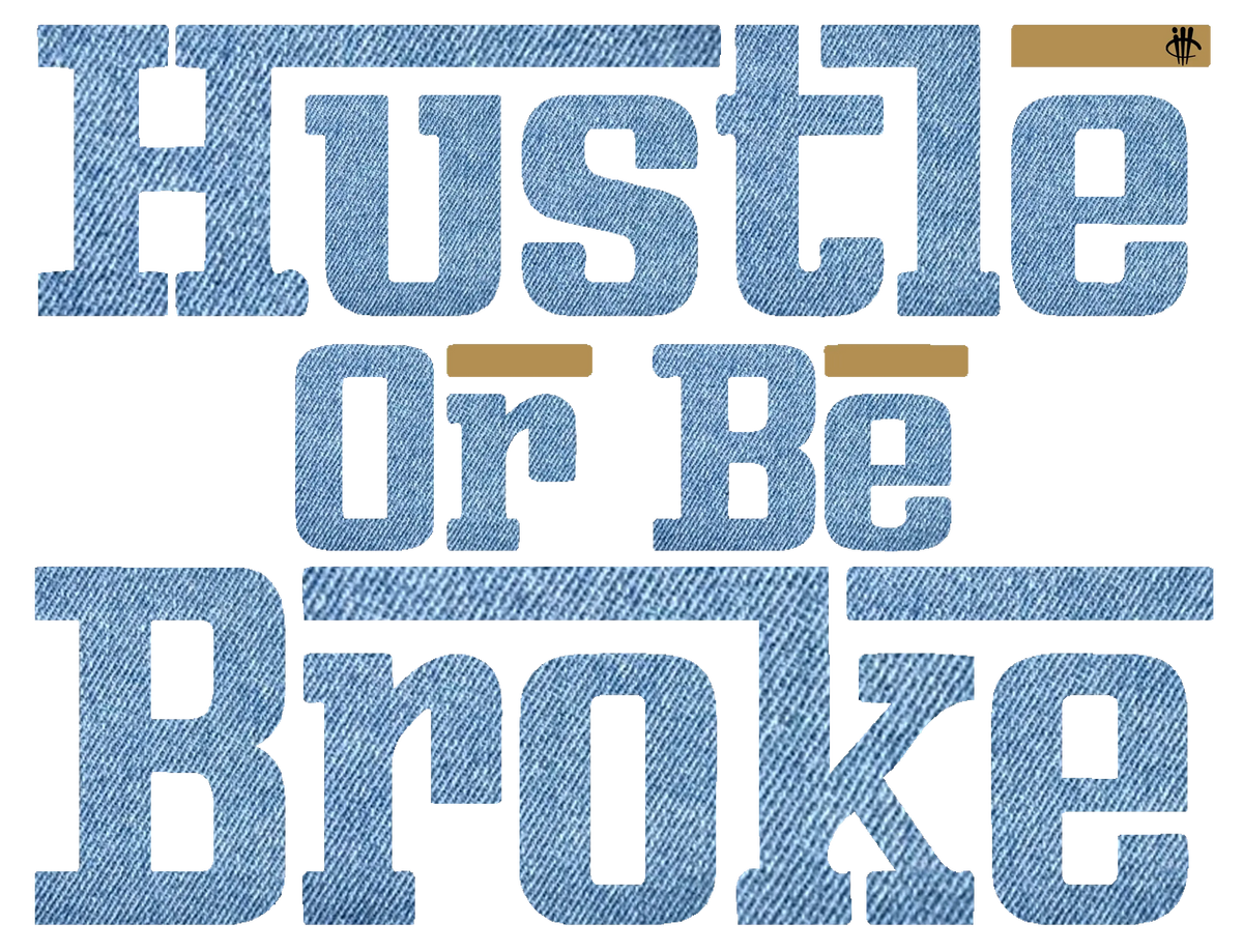 Air Jordan 4 Denim Worn Blue White T-Shirt (Hustle Or Be product image 1