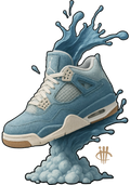 Air Jordan 4 Denim Worn Blue White T-Shirt (Splash Shoe)| illcurrency