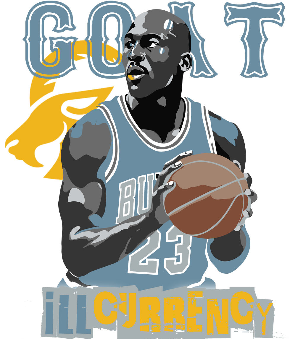 Air Jordan 4 Denim Worn Blue White T-Shirt (MJ GOAT) product image 1