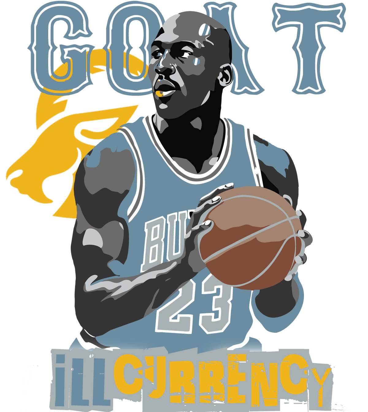 Air Jordan 4 Denim Worn Blue White T-Shirt (MJ GOAT) product image 1
