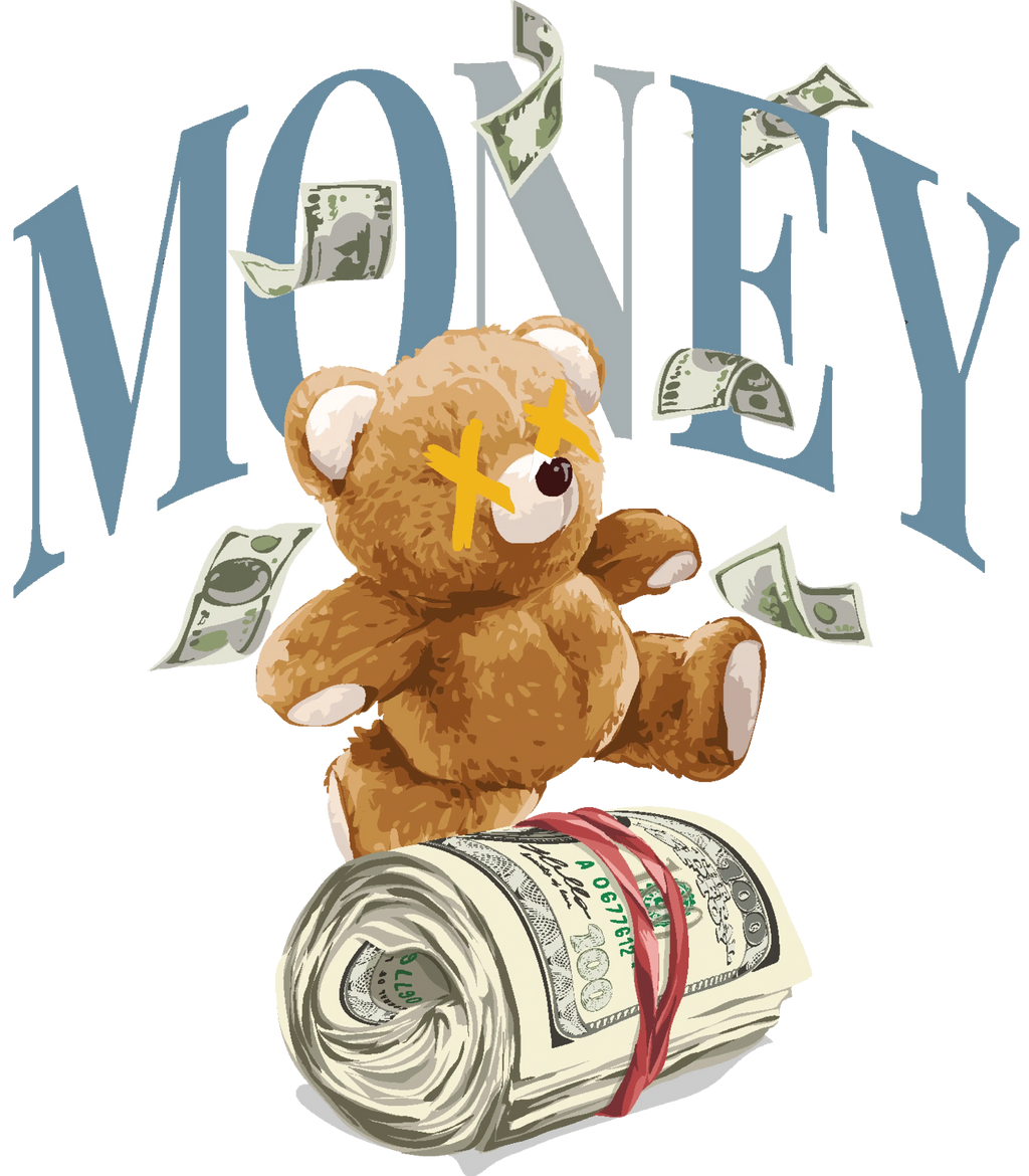 Air Jordan 4 Denim Worn Blue White T-Shirt (Money Bear product image 1