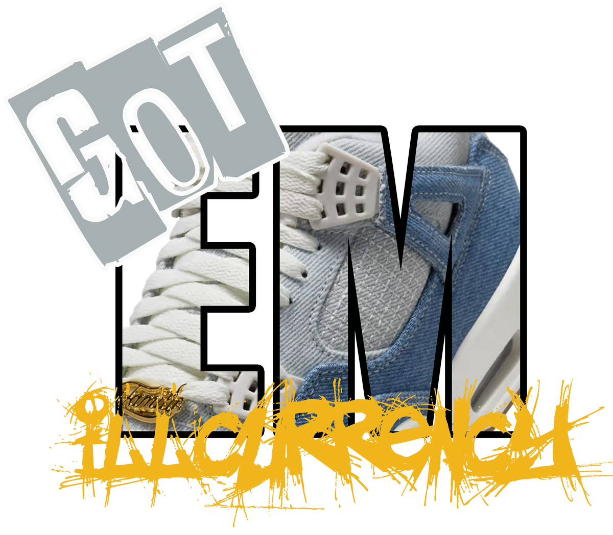 Air Jordan 4 Denim Worn Blue White T-Shirt (GOT EM) product image 1