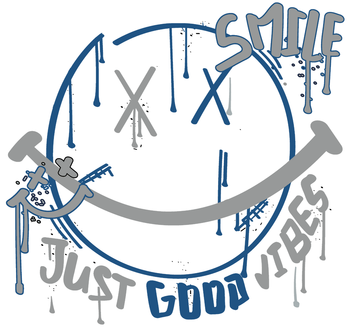 Air Jordan 12 French Blue White T-Shirt (Smile)| illcurrency product image 1