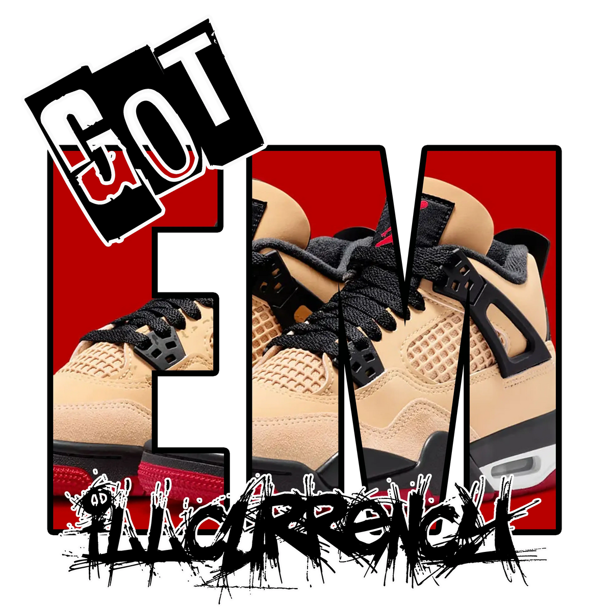 Air Jordan 4 Pizza (GS) Tan T-Shirt (GOT EM)| illcurrency product image 1