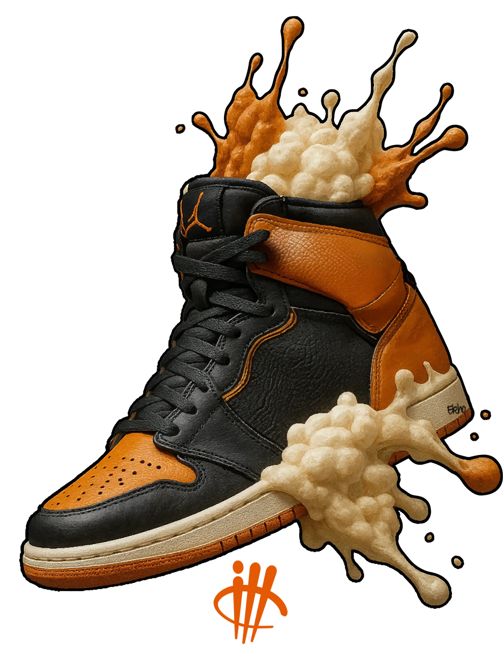 Air Jordan 1 High OG Shattered Backboard Black T-Shirt (Splash Shoe)| illcurrency