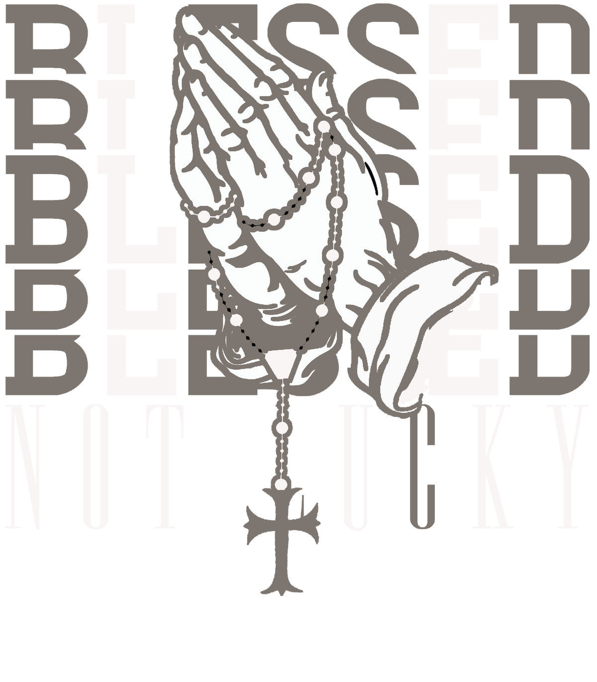 Air Jordan 4 Cave Stone Black T-Shirt (Blessed not lucky) product image 1