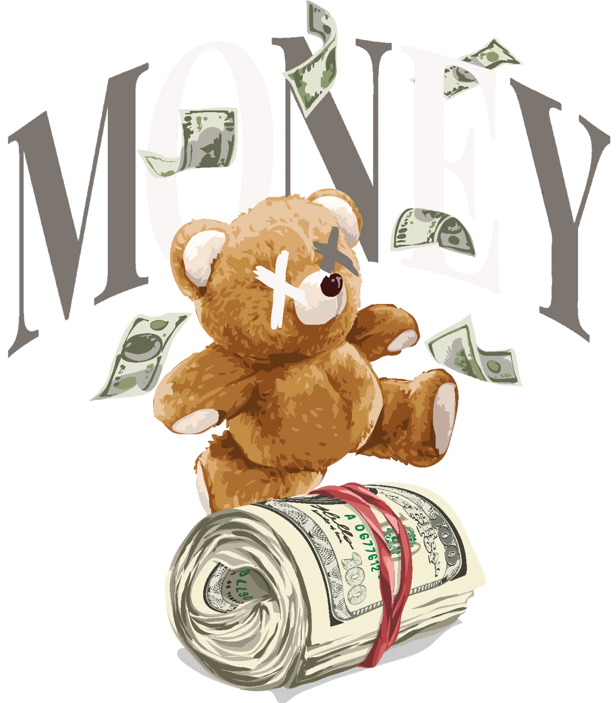 Air Jordan 4 Cave Stone Black T-Shirt (Money Bear Team) product image 1
