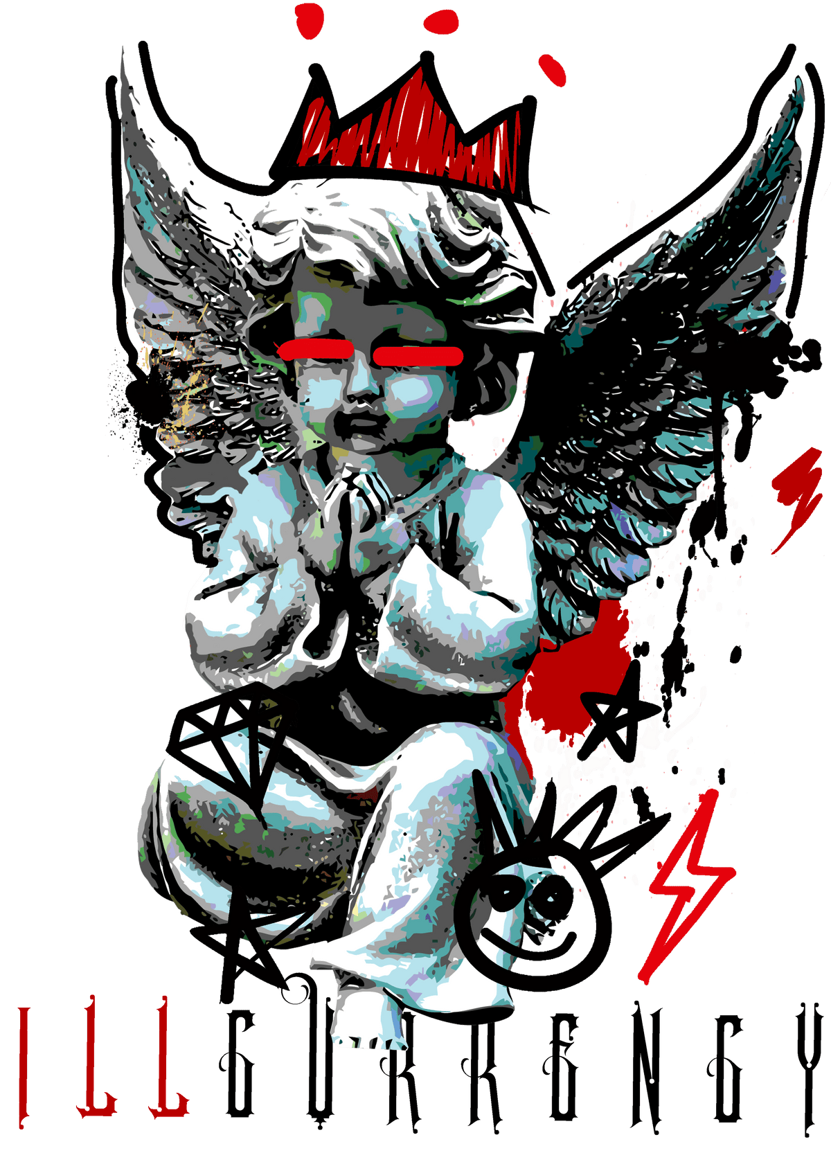 Air Jordan 5 Fire Red Black Tongue White T-Shirt (Graffiti product image 1