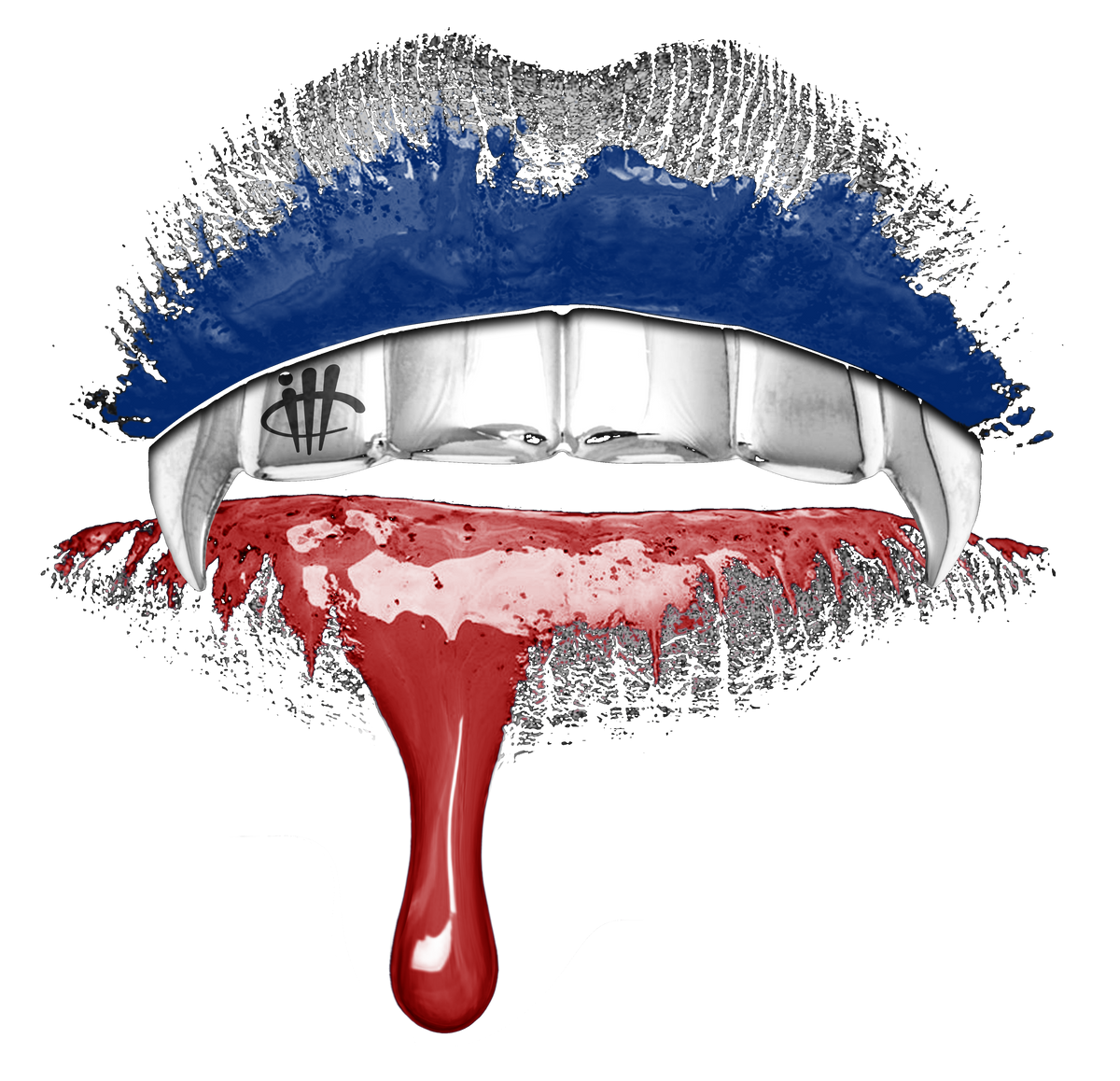 Air Jordan 3 True Blue Matching T-Shirt Black (Lips) product image 1