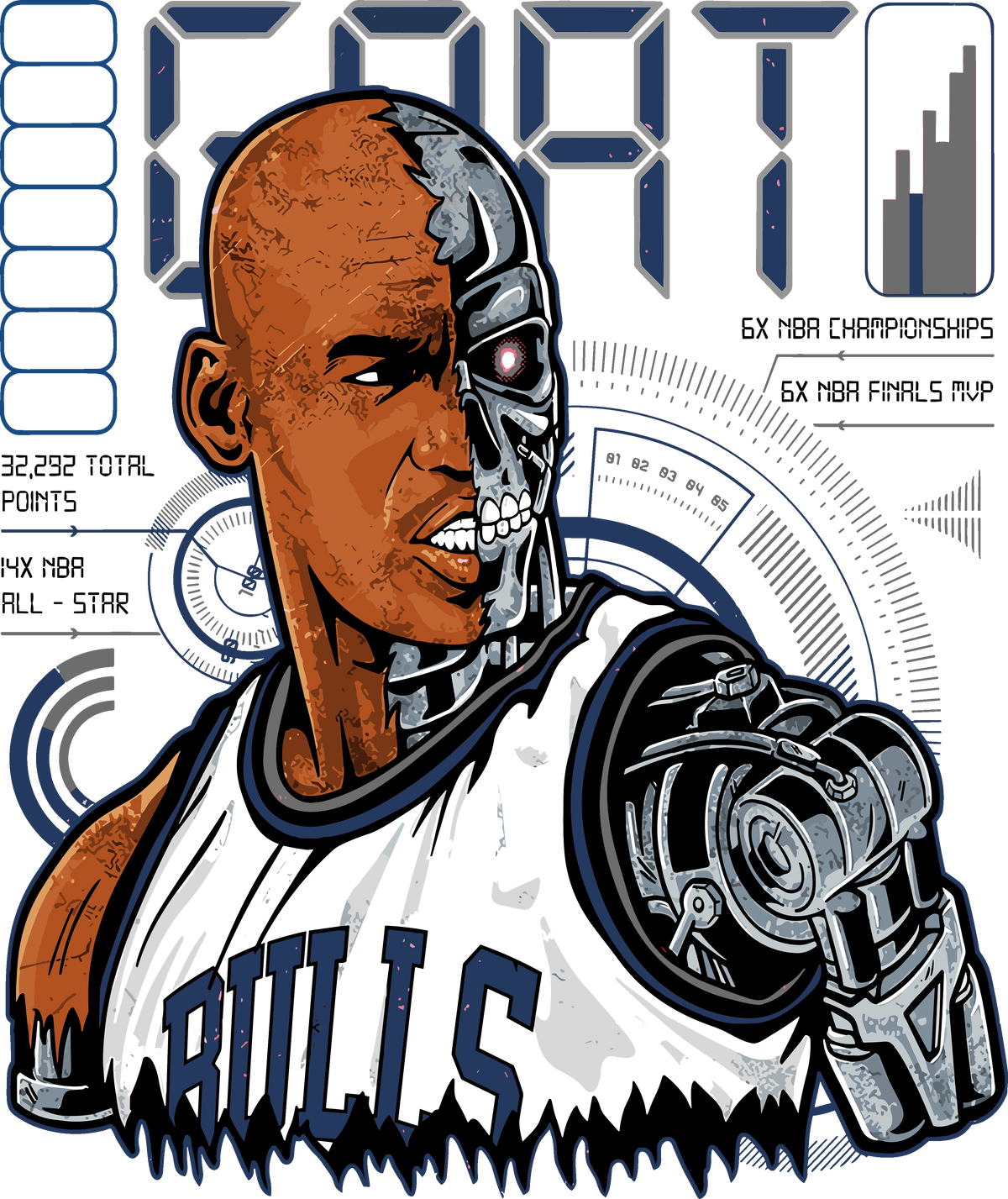 Air Jordan 13 Flint White T-Shirt Robot)| illcurrency product image 1
