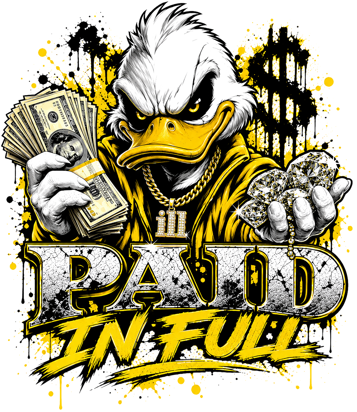 Air Jordan 4 Tour Yellow Matching T-Shirt Paid in Full product image 1