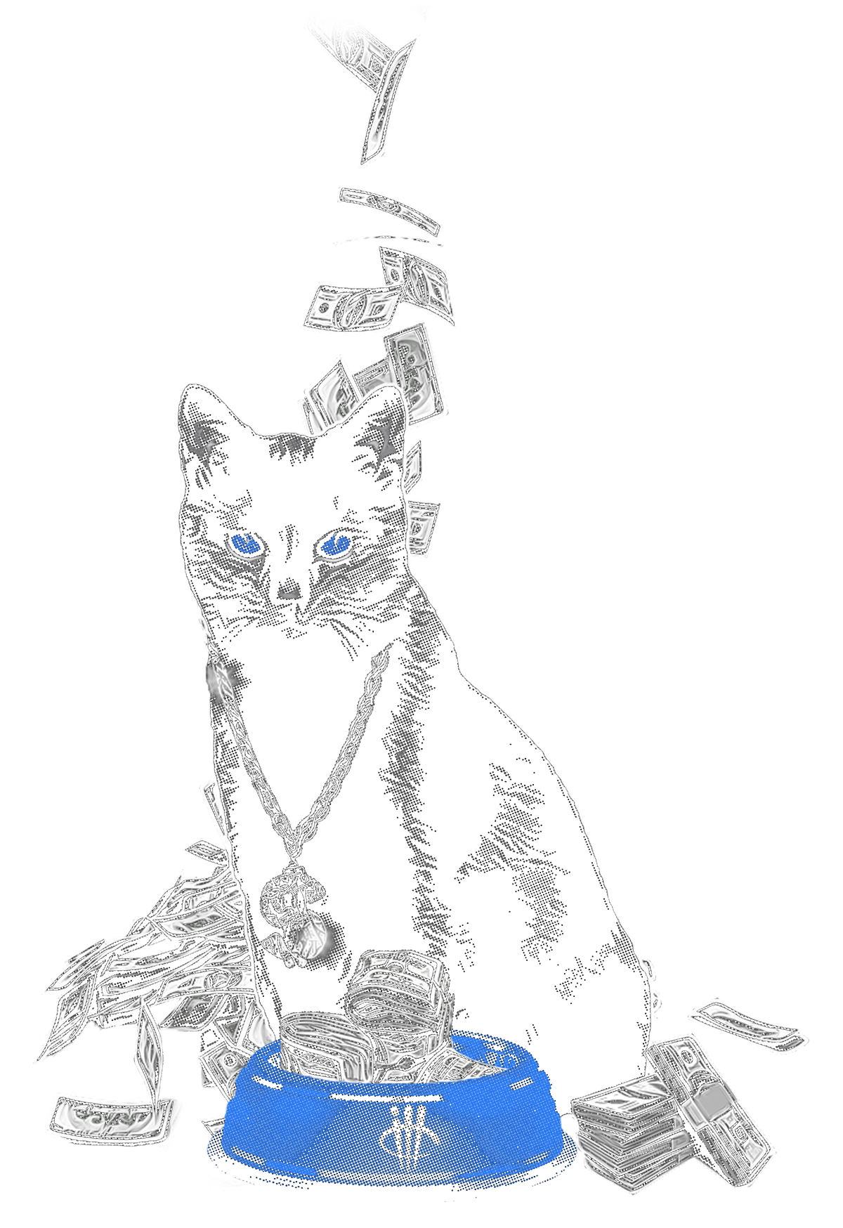 Air Jordan 1 High OG Royal Matching T-Shirt Money Cat product image 1